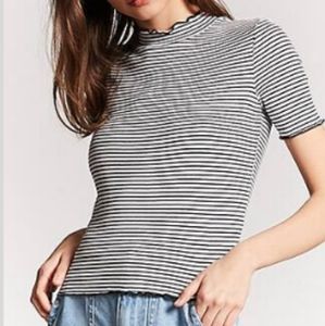 Striped Mock Neck Shirt